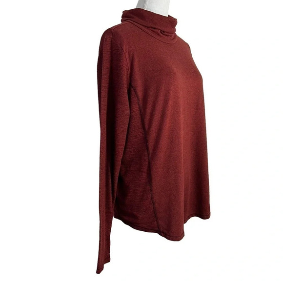 St. Johns Bay Red Knit Mock Neck Top XL Long Sleeve Pullover Casual Fall Sweater - Picture 6 of 7